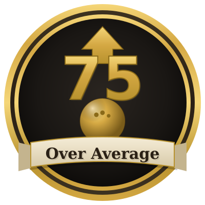 75 Over Average badge